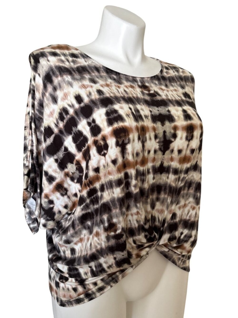 Karen Kane NWT Women's Twist-Front Tie-Dye Print Top Size XL - Picture 3 of 11